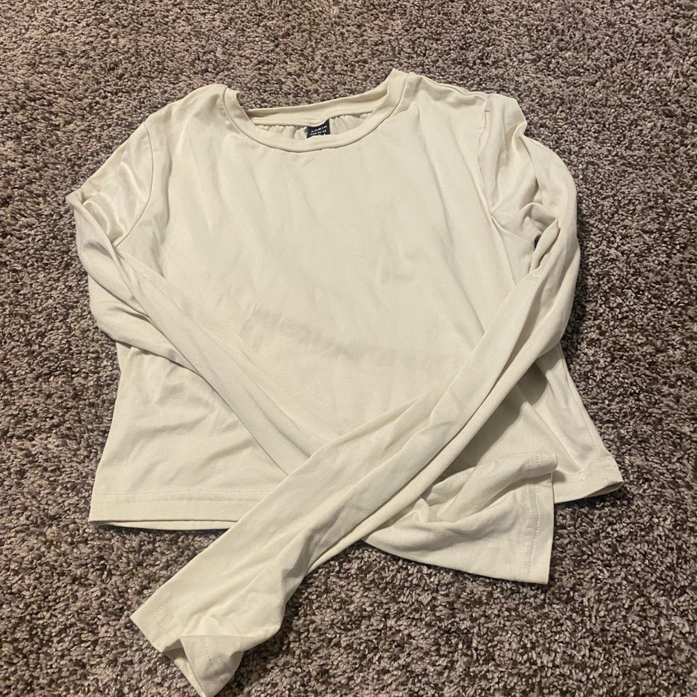 SHEIN Cream Long Sleeve Tee